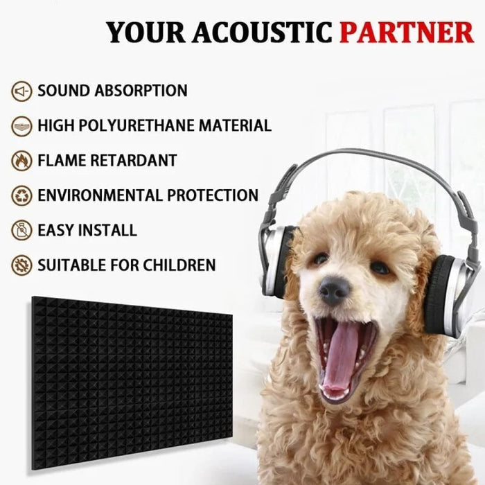 Studio Acoustic Foam Panel 6 12 24 Pcs Sound Insulation
