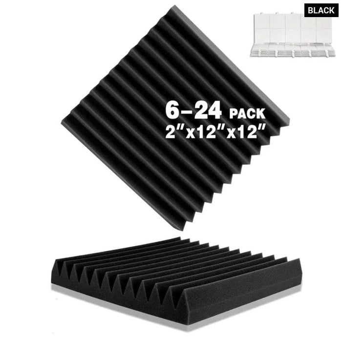 Studio Sound Proof Wall Foam Panels 6/12/24 Pcs Acoustic
