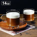 Sturdy Glass Coffee Cup Set With Handles