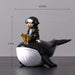 Style Whale Girl Statue Resin Figurines for Interior Home