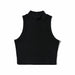 Stylish Black High Neck Crop Top for Women Breathable