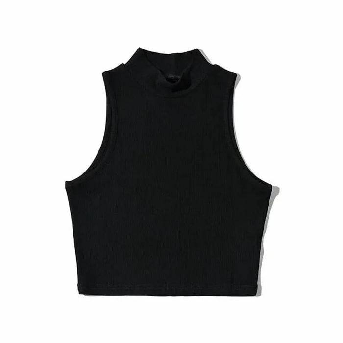 Stylish Black High Neck Crop Top for Women Breathable