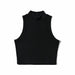 Stylish Black High Neck Crop Top for Women Breathable
