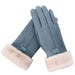 Stylish Furry Winter Gloves for Women Full Finger Mittens