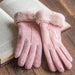Stylish Furry Winter Gloves for Women Full Finger Mittens