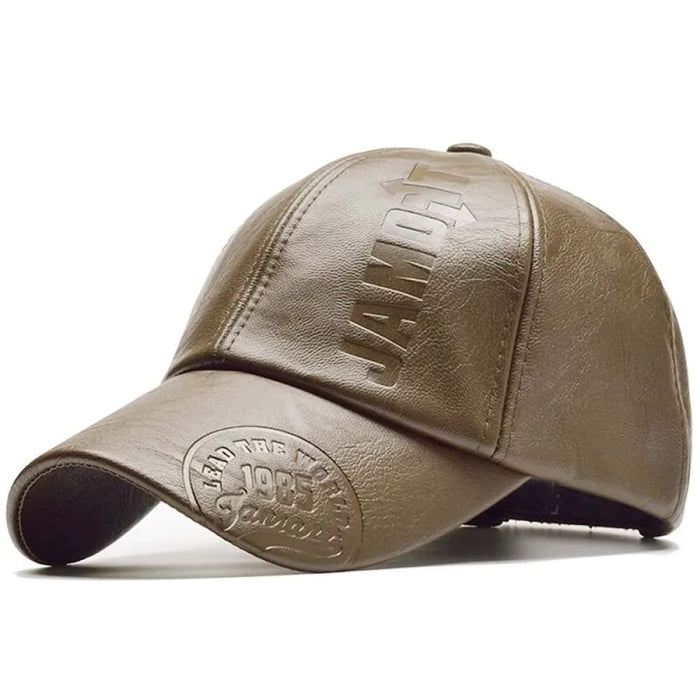 Stylish Pu Leather Letter Print Baseball Cap for Outdoor