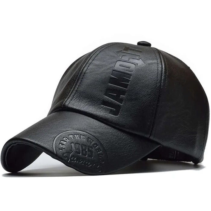 Stylish Pu Leather Letter Print Baseball Cap for Outdoor