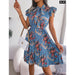 Summer Floral Print Bow Dress for Women