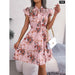 Summer Floral Print Bow Dress for Women