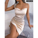 Summer Satin Spaghetti Strap Bodycon Dress for Women