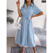 Summer Short Sleeve Shirt Dress for Women