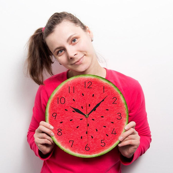 Summer Time Watermelon Modern Wall Clock with Numbers