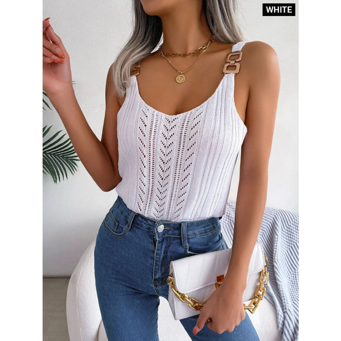 Summer v Neck Knit Top for Women