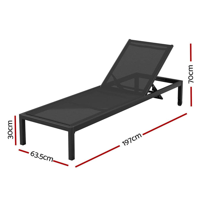 Sun Lounge Outdoor Lounger Aluminium Folding Beach Chair