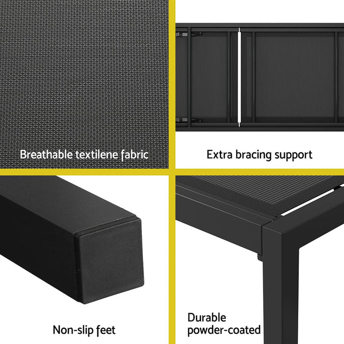 Sun Lounge Outdoor Lounger Aluminium Folding Beach Chair