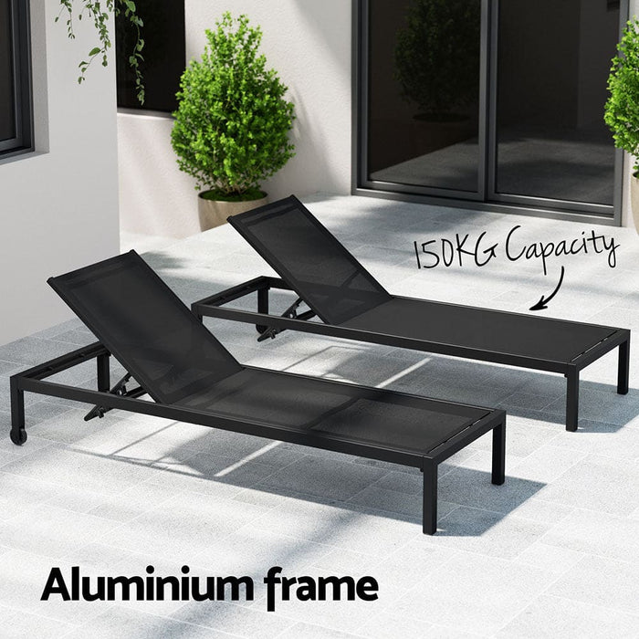 Sun Lounge Outdoor Lounger Aluminium Folding Beach Chair