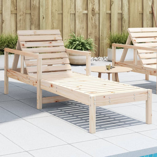Sun Lounger 199.5x62x55 Cm Solid Wood Pine Ntxptn