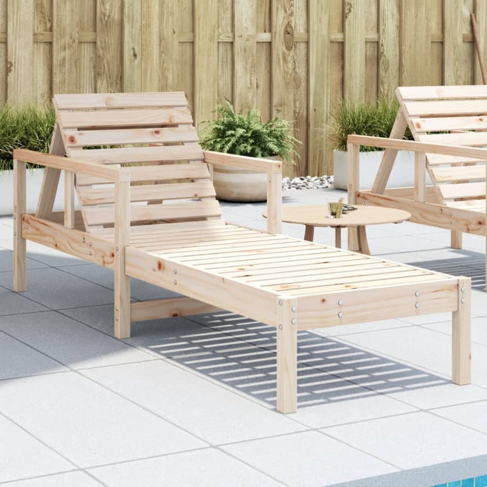Sun Lounger 199.5x62x55 Cm Solid Wood Pine Ntxptn