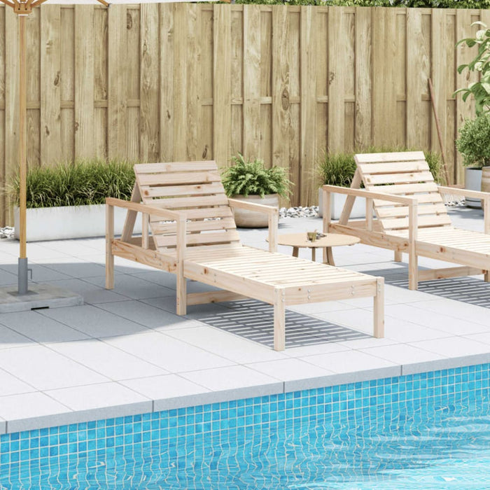 Sun Lounger 199.5x62x55 Cm Solid Wood Pine Ntxptn