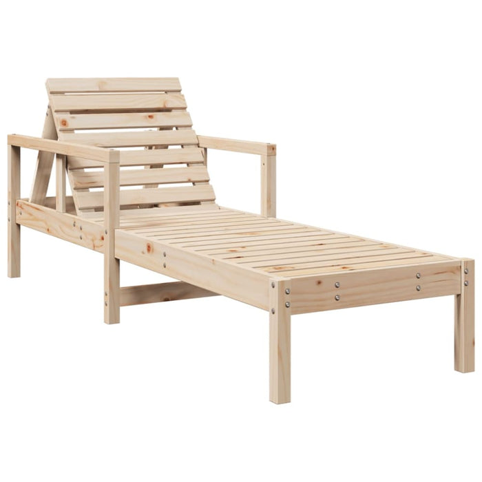 Sun Lounger 199.5x62x55 Cm Solid Wood Pine Ntxptn
