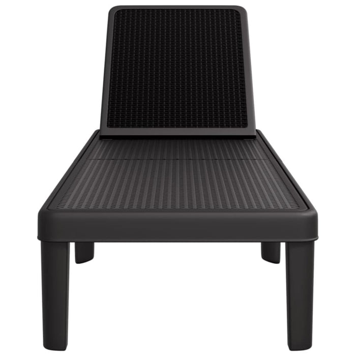 Sun Lounger Black 159x57x83.5 Cm Polypropylene Abbnobb