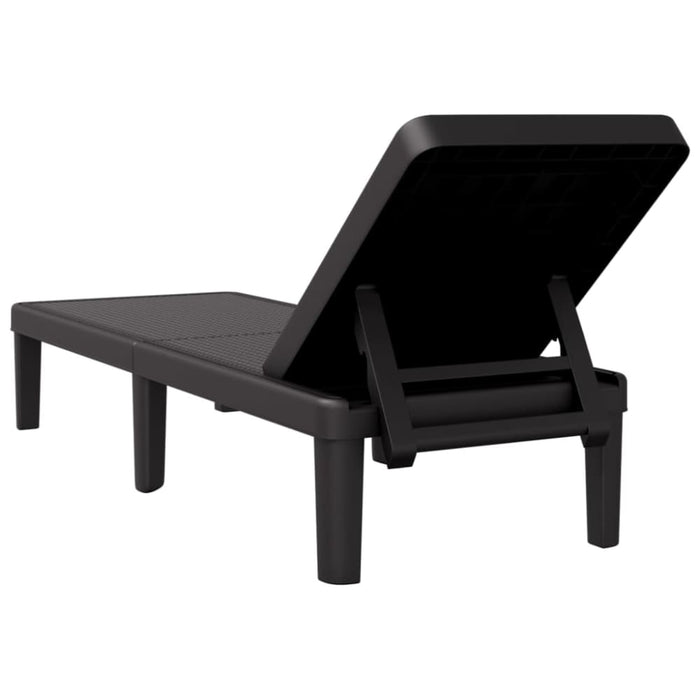 Sun Lounger Black 159x57x83.5 Cm Polypropylene Abbnobb