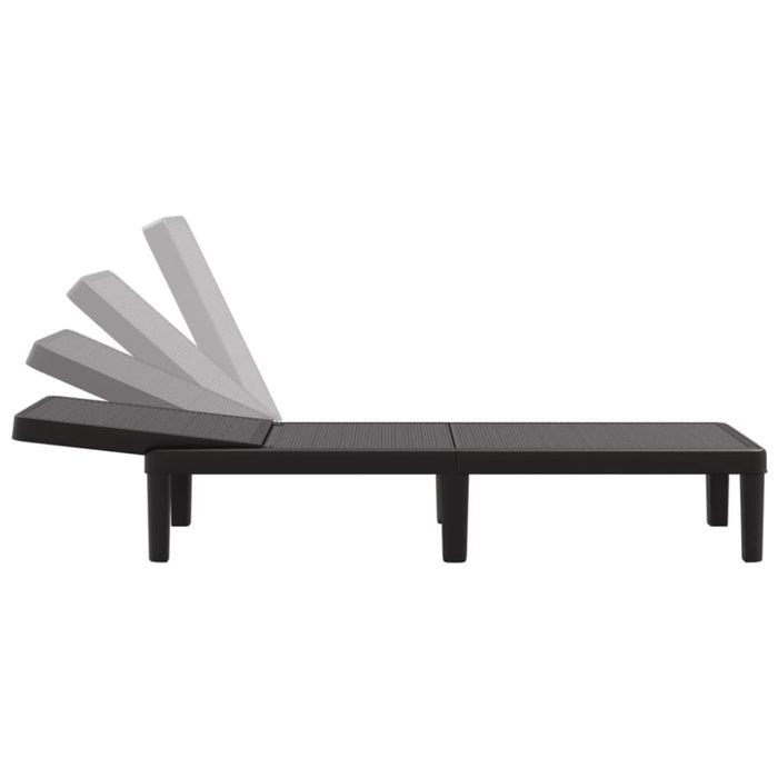 Sun Lounger Black 159x57x83.5 Cm Polypropylene Abbnobb