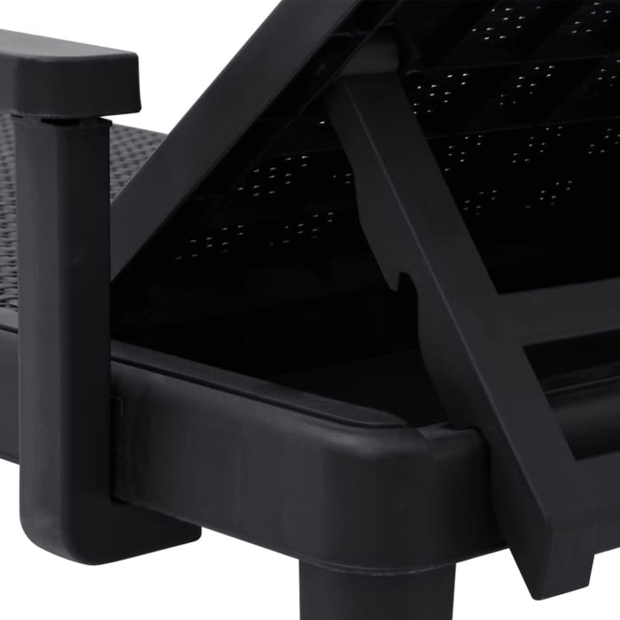 Sun Lounger Black 159x68x83.5 Cm Polypropylene Abbnobx
