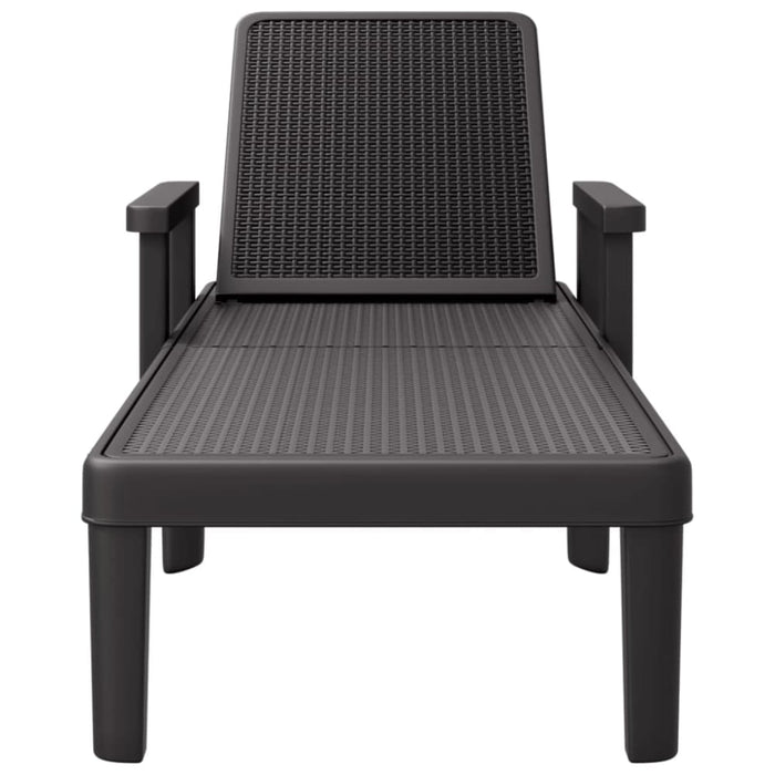 Sun Lounger Black 159x68x83.5 Cm Polypropylene Abbnobx