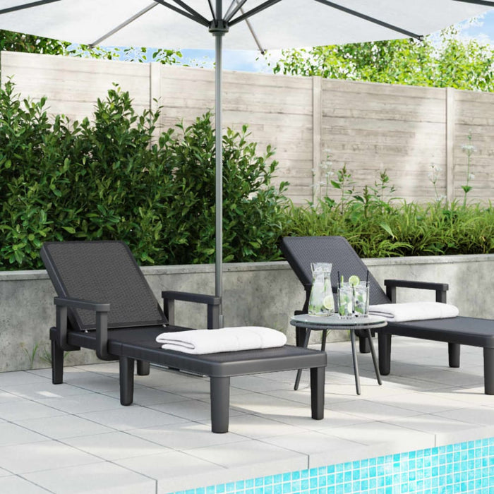 Sun Lounger Black 159x68x83.5 Cm Polypropylene Abbnobx