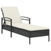 Sun Lounger With Cushion Black 63x200x81 Cm Poly Rattan