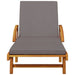Sun Lounger With Cushion And Table Solid Wood Acacia Txbltlt