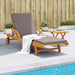 Sun Lounger With Cushion And Table Solid Wood Acacia Txbltlt
