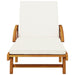 Sun Lounger With Cushion And Table Solid Wood Acacia Txbltlx