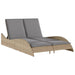 Sun Lounger With Cushions Beige 114x205x73 Cm Poly Rattan