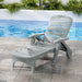 Sun Lounger Folding Lounge Chair Wheels Patio Outdoor