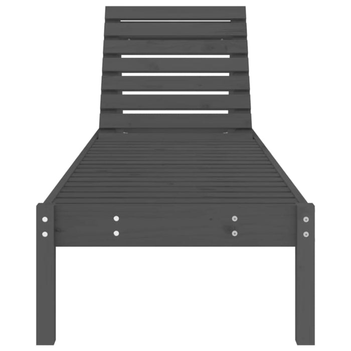 Sun Loungers 2 Pcs Grey 199.5x60x74 Cm Solid Wood Pine