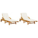 Sun Loungers 2 Pcs With Table Solid Wood Acacia Txbltli