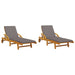 Sun Loungers 2 Pcs With Table Solid Wood Acacia Txbltln
