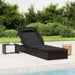 Sunbed with Foldable Roof Black 213x63x97 Cm Poly Rattan