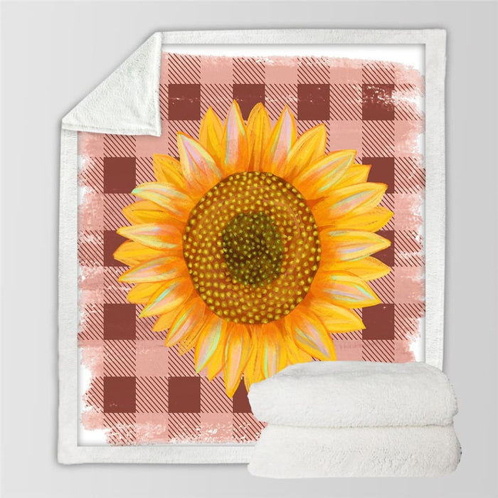 Sunflowers Blanket For Bed Luxury Floral Throw Sherpa