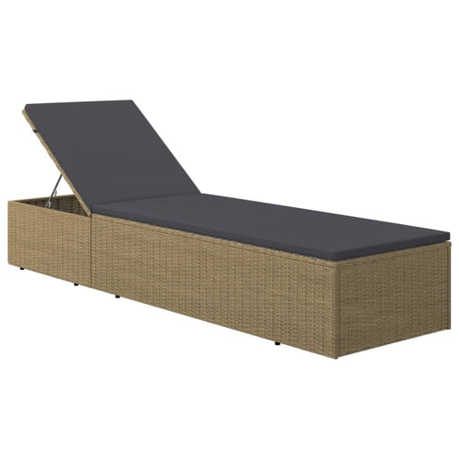 Sunlounger Poly Rattan Brown And Dark Grey Toboal