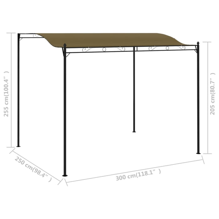 Sunshade Awning 3x2.5 m Taupe Toxxol