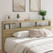 Super King Size Headboard Cabinet with Led Sonoma Oak