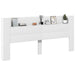 Super King Size Headboard Cabinet with Led White