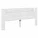 Super King Size Headboard Cabinet with Led White