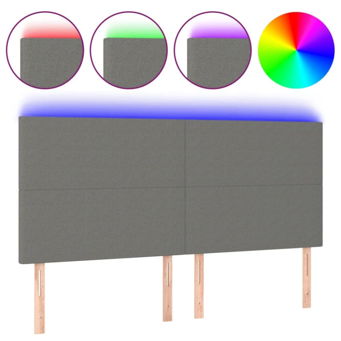 Super King Size Led Headboard Dark Grey 200x5x118/128 Cm
