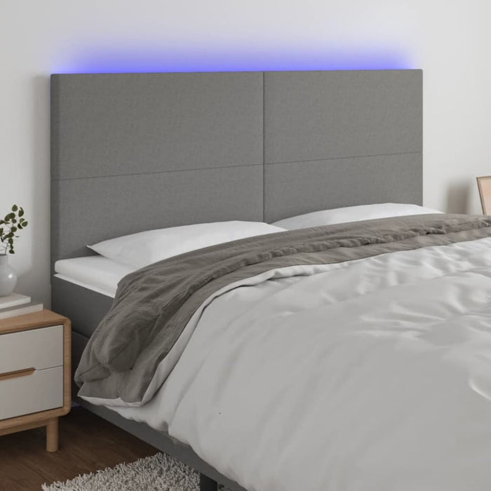 Super King Size Led Headboard Dark Grey 200x5x118/128 Cm