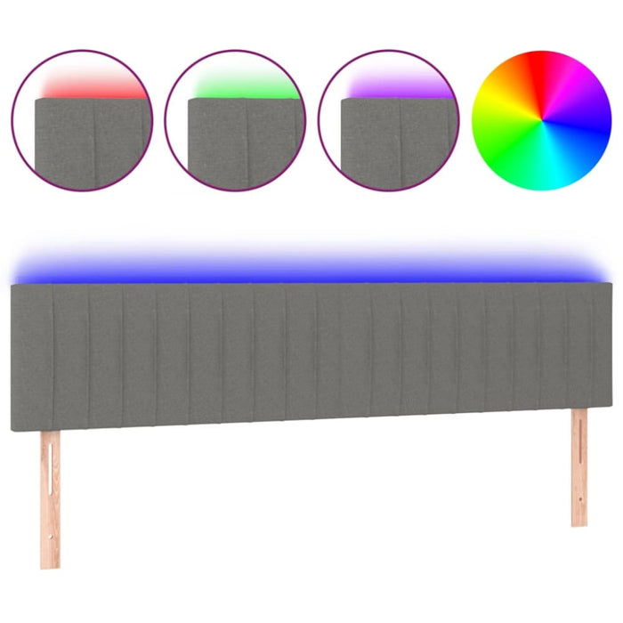 Super King Size Led Headboard Dark Grey 200x5x78/88 Cm