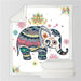 Super Soft Cozy Velvet Plush Throw Blanket Rainbow Elephant